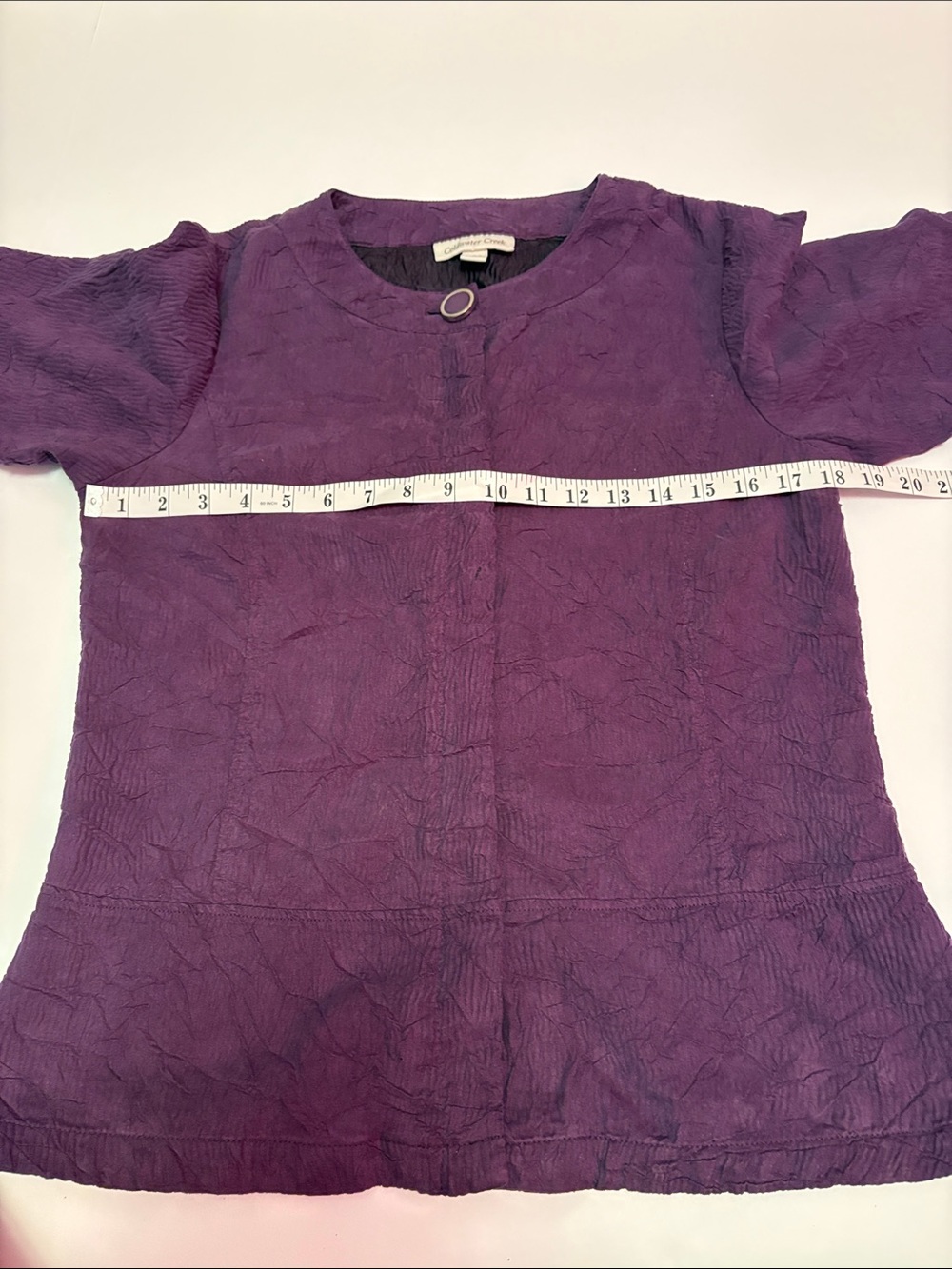 Coldwater Creek Purple Crinkle Textured Collarless Jacket, women’s Sz 8. - Picture 13 of 16